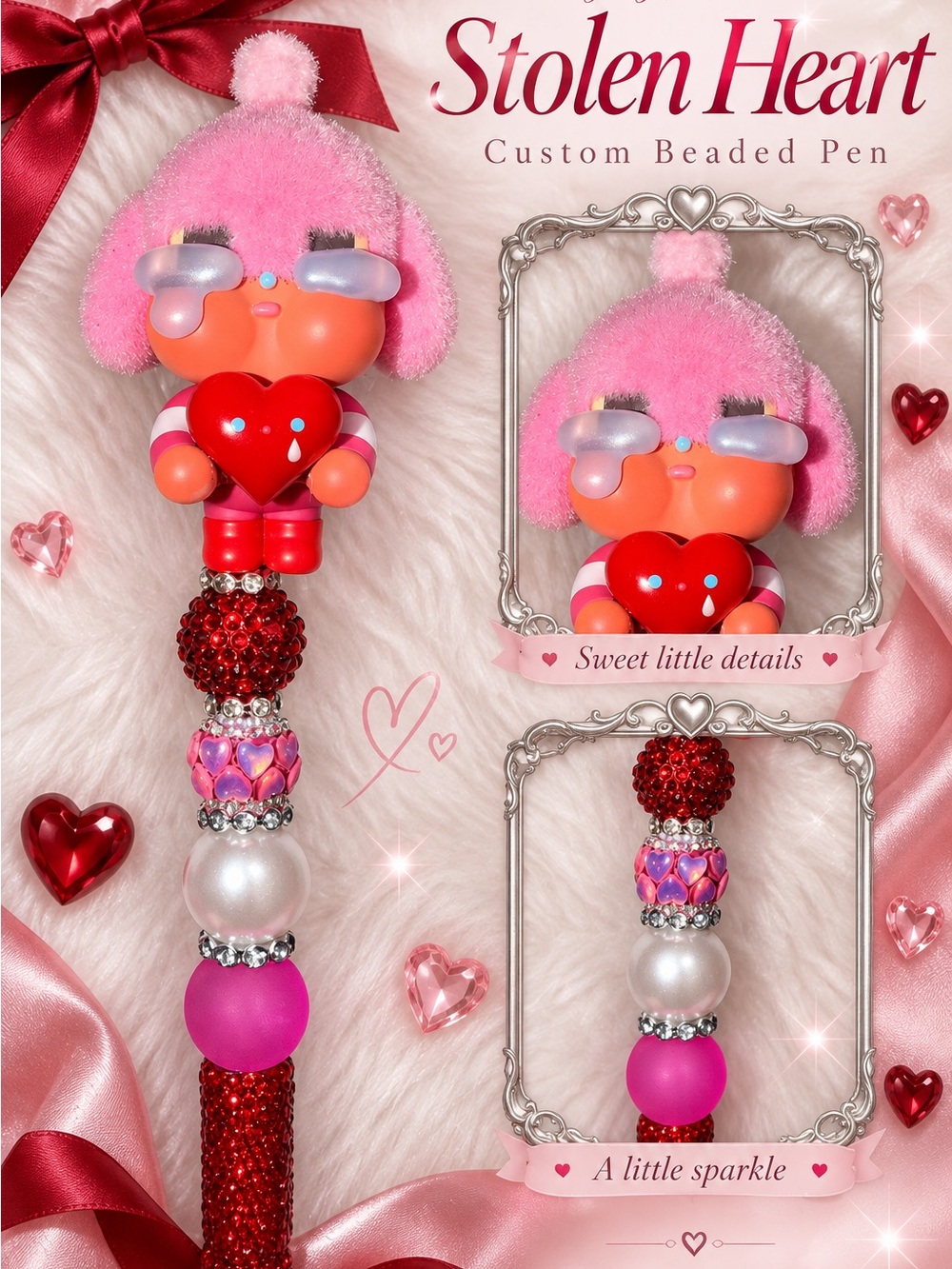 Crying again (stolen heart) pop mart custom pen